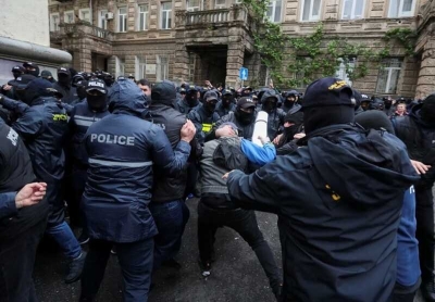 Задержаны участники акции протеста в Тбилиси против закона об иноагентах
