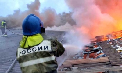 На кирпичном заводе в Смоленске произошел пожар