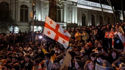 В Тбилиси протестующие пытались ворваться на территорию Парламента